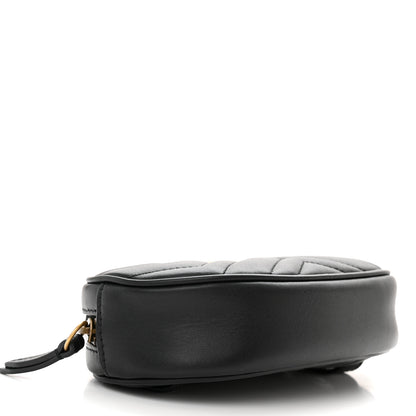 Gucci Calfskin Matelasse GG Marmont Belt Bag 75 30 Black 4 of 11