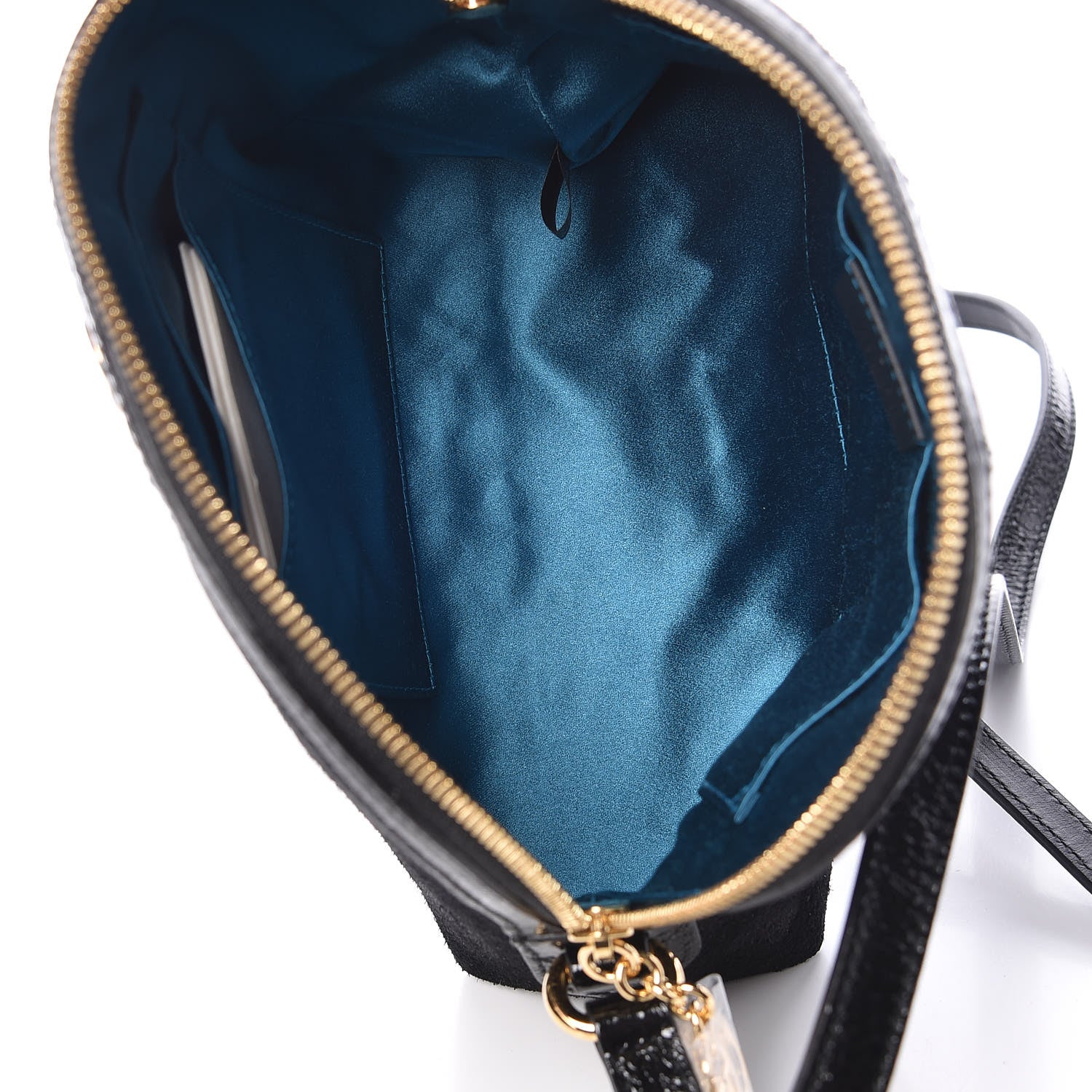 Gucci Suede Patent Web GG Small Ophidia Dome Shoulder Bag Black 5 of 14