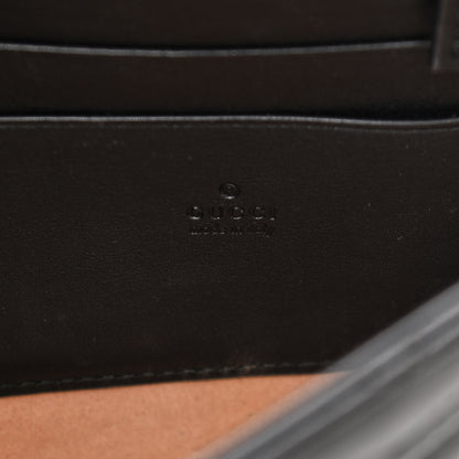 Gucci Calfskin Matelasse Mini GG Marmont Chain Wallet Black 5 of 9