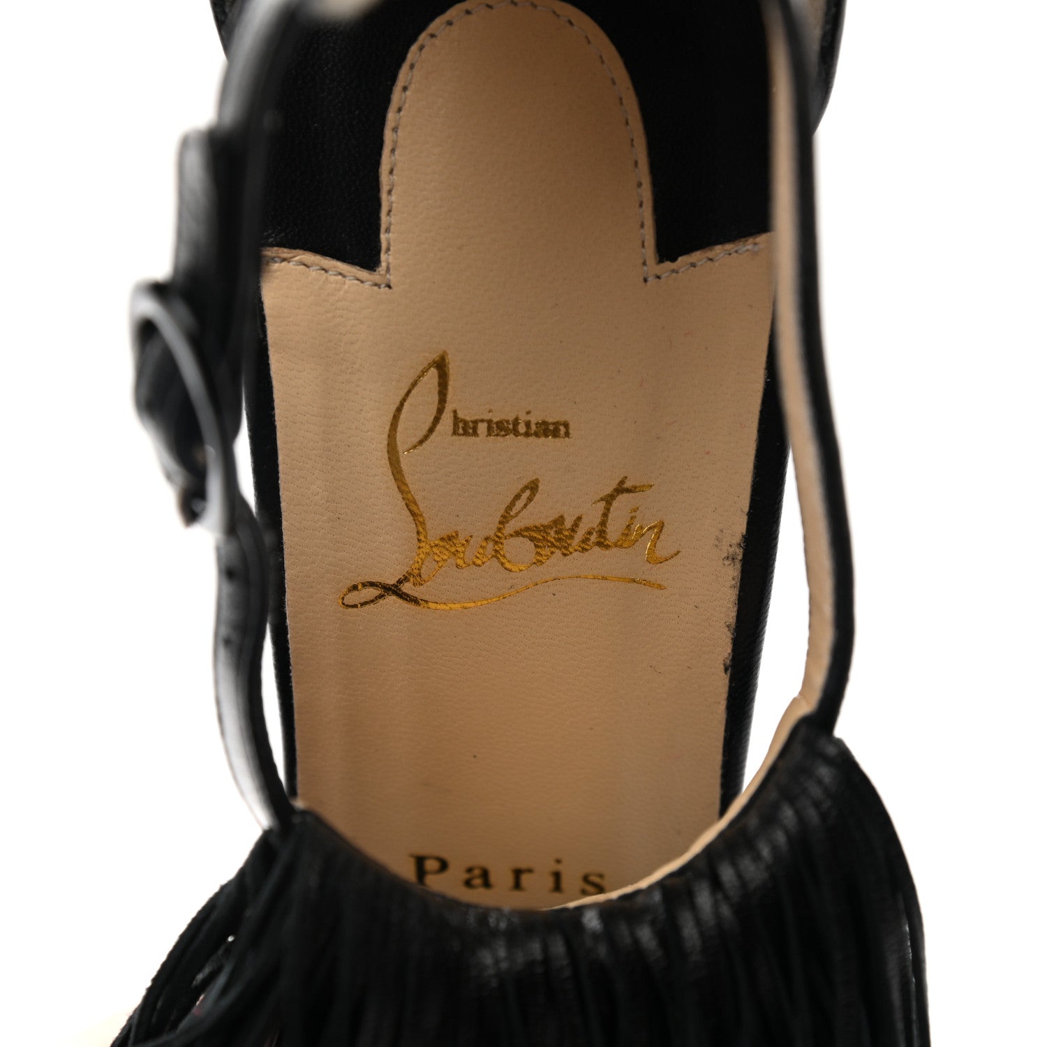 Christian Louboutin Nappa Fringe Casanovella 120 Pumps 39.5 Black 7 of 8