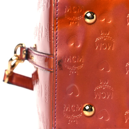 MCM Patent Monogram Boston Bag Bronze 13 of 13