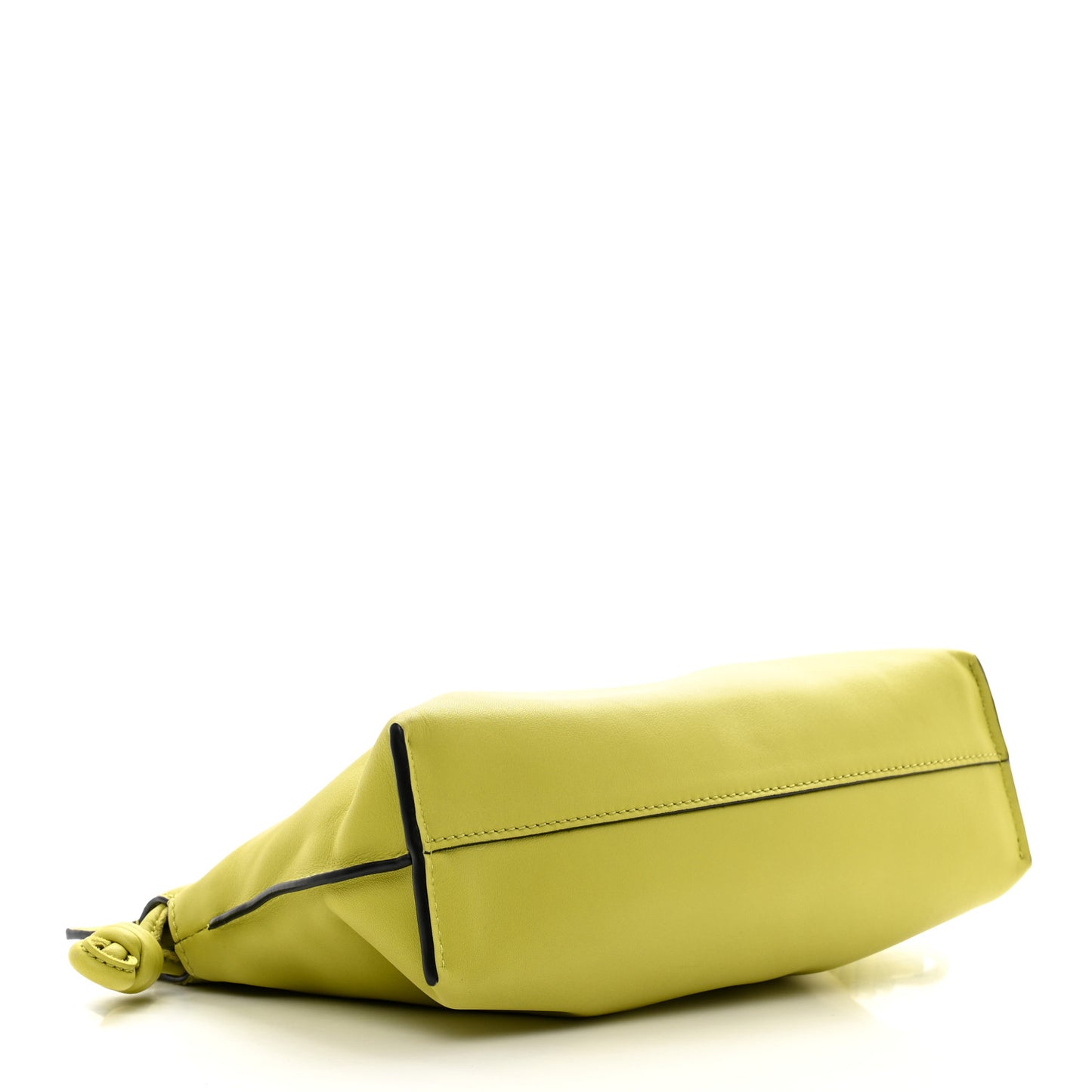 Calfskin Mini Flamenco Knot Clutch Lime Yellow
