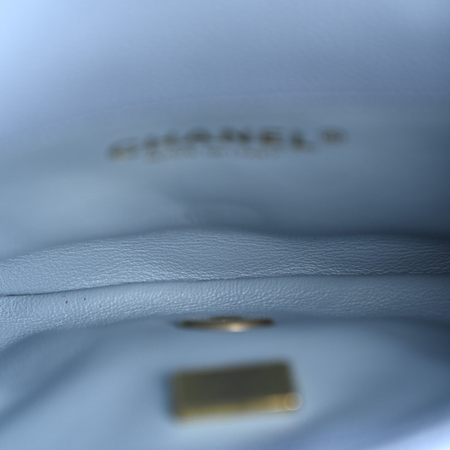 Shiny Caviar Pick Me Up Flap Belt Bag Light Blue
