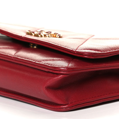 Chanel Goatskin Quilted Chanel 19 Wallet On Chain WOC Red 12 of 12