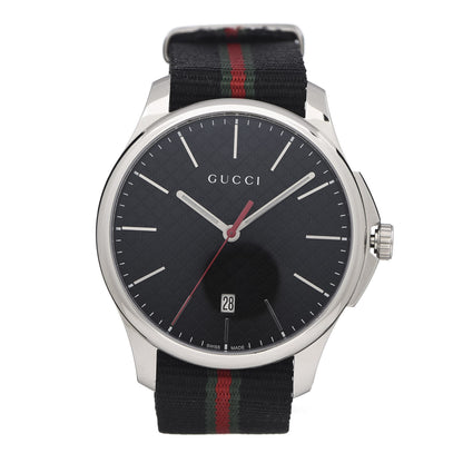 Gucci Stainless Steel Nylon 40mm G-Timeless Web Quartz Watch Black 1 of 7