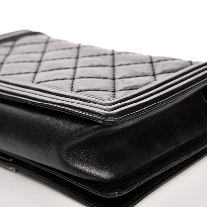 Chanel Calfskin Quilted Double Stitch New Medium Boy Flap Black 14 of 15