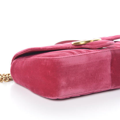 Gucci Velvet Matelasse Small GG Marmont Shoulder Bag Light Raspberry Rose 7 of 8