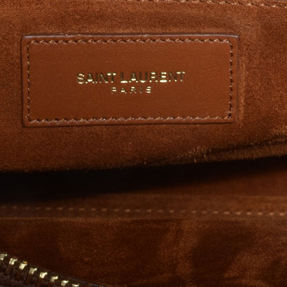 Saint Laurent Calfskin Small Sac De Jour Carryall Dark Camel 6 of 8
