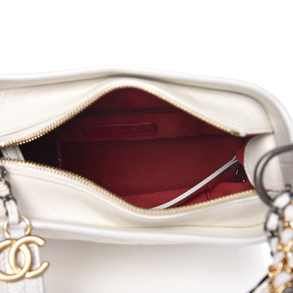 Chanel Aged Calfskin Quilted Small Gabrielle Hobo White 5 of 8