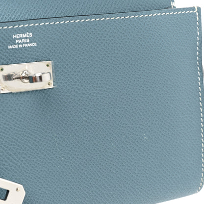 Hermes Epsom Kelly Longue Wallet Blue Jean 12 of 15