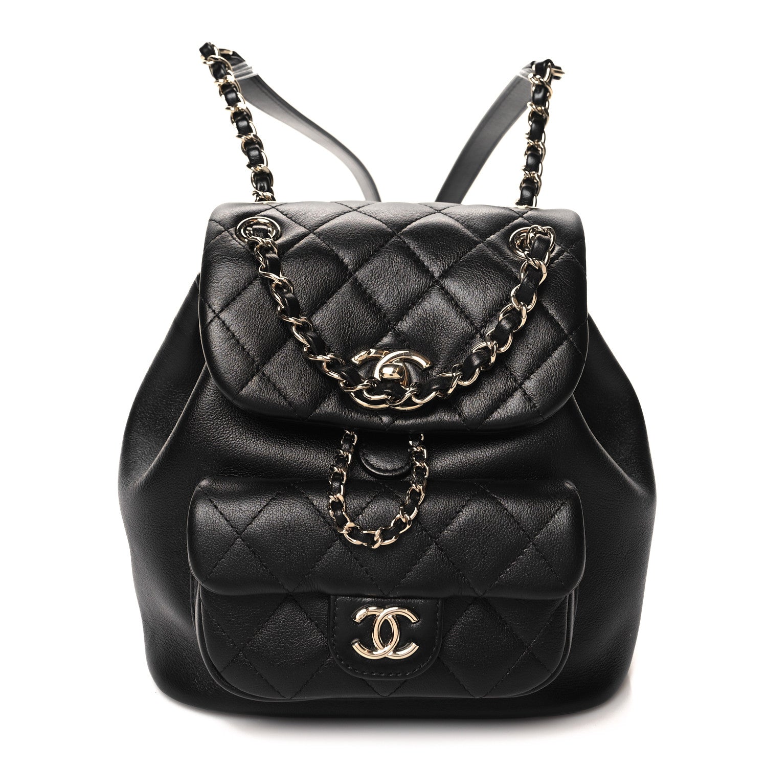 Chanel Lambskin Quilted Small Duma Drawstring Backpack Black 1 of 10
