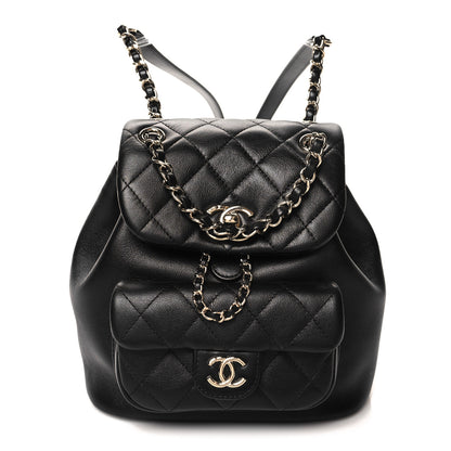 Chanel Lambskin Quilted Small Duma Drawstring Backpack Black 1 of 10