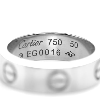 Cartier 18K White Gold 5.5mm LOVE Ring 50 5.5 4 of 4