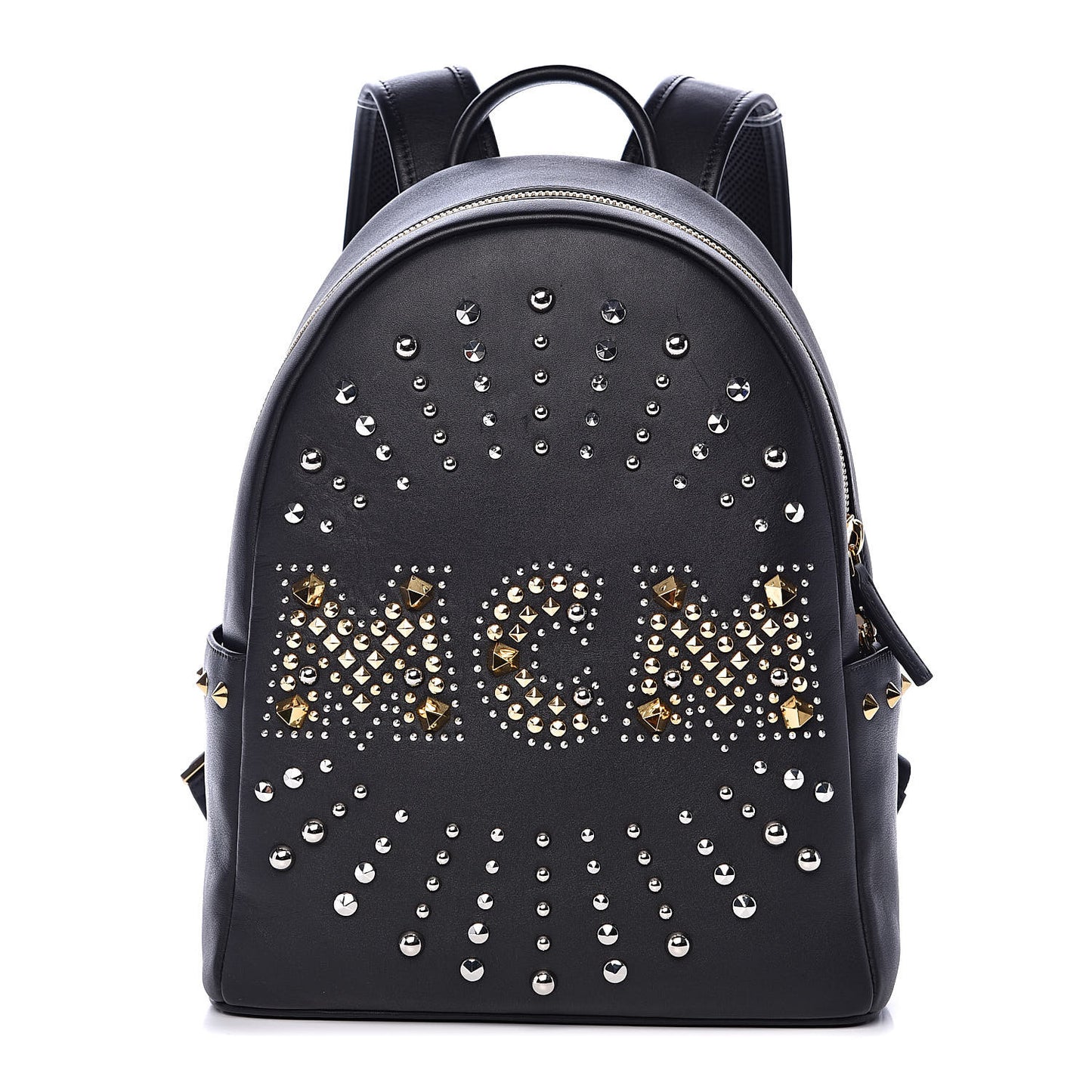 Smooth Calfskin Radial Studded Small Stark Backpack Black