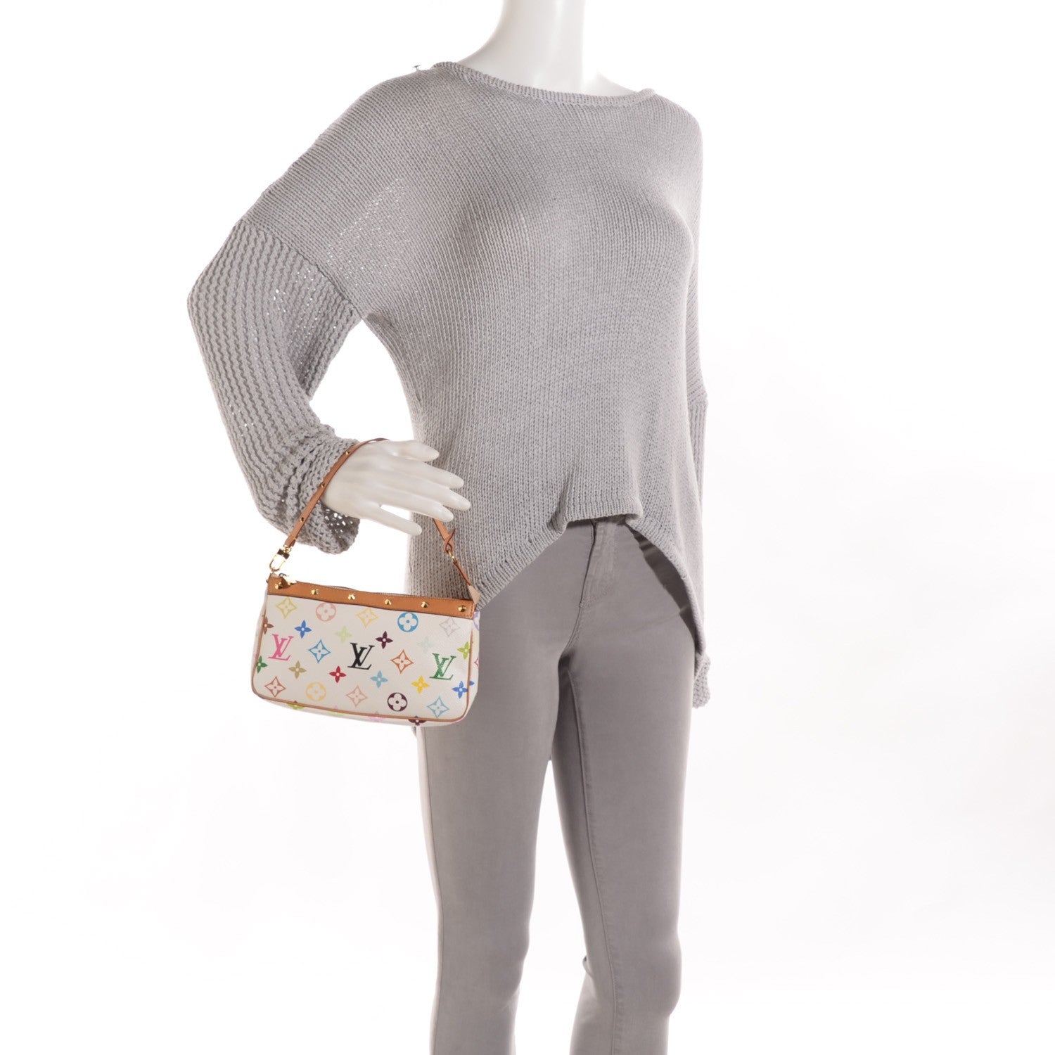 Louis Vuitton Monogram Multicolor Pochette Accessories White 2 of 8