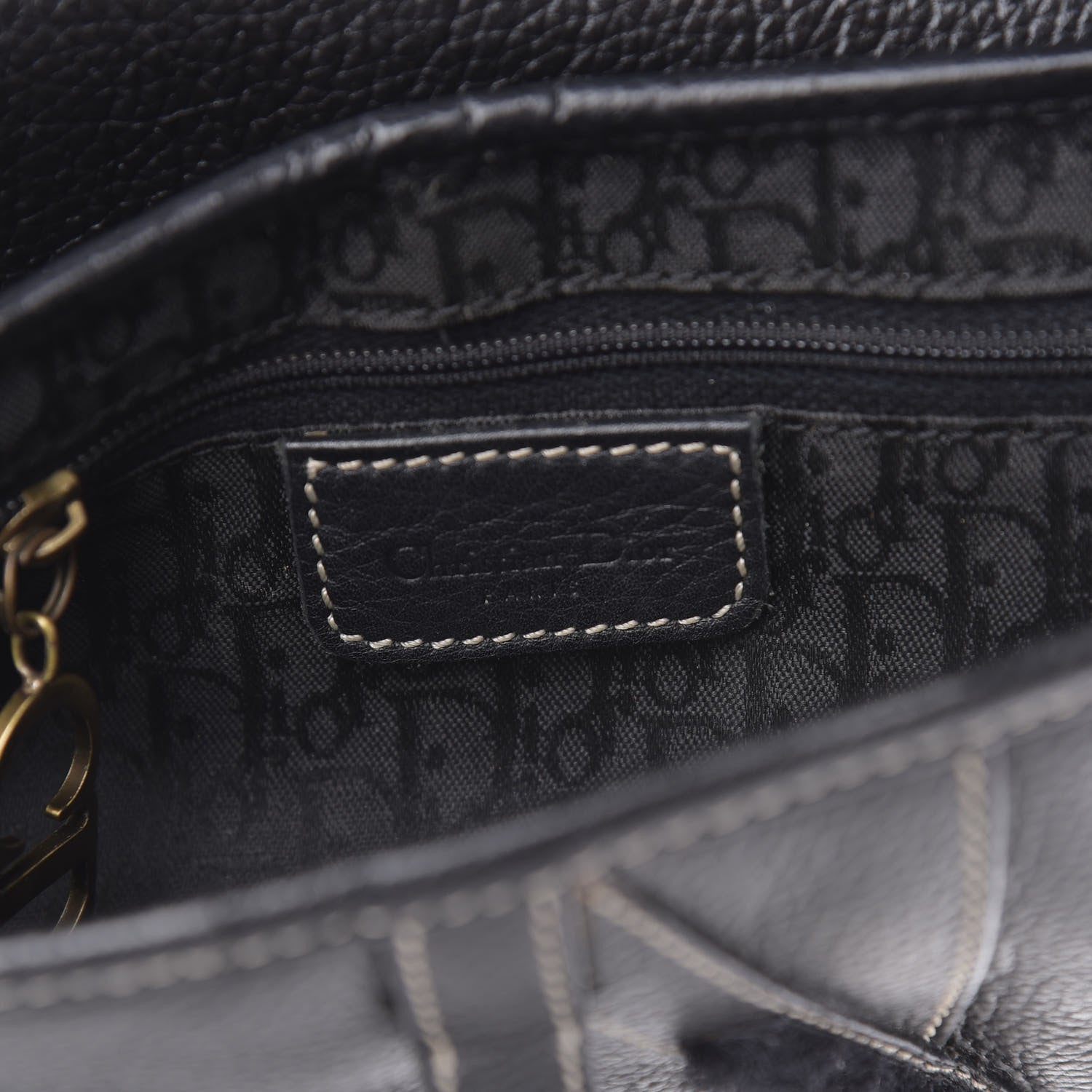 Christian Dior Calfskin Saddle Bag Black 6 of 14