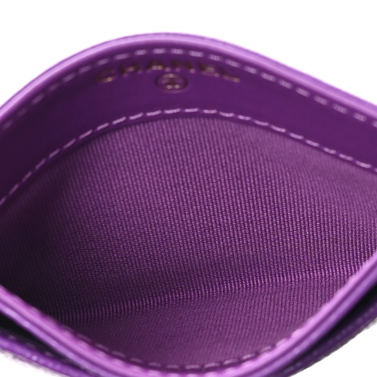 Chanel Caviar Quilted Card Holder Purple 5 of 8