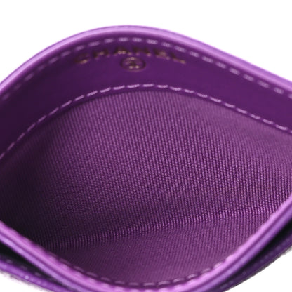 Chanel Caviar Quilted Card Holder Purple 5 of 8