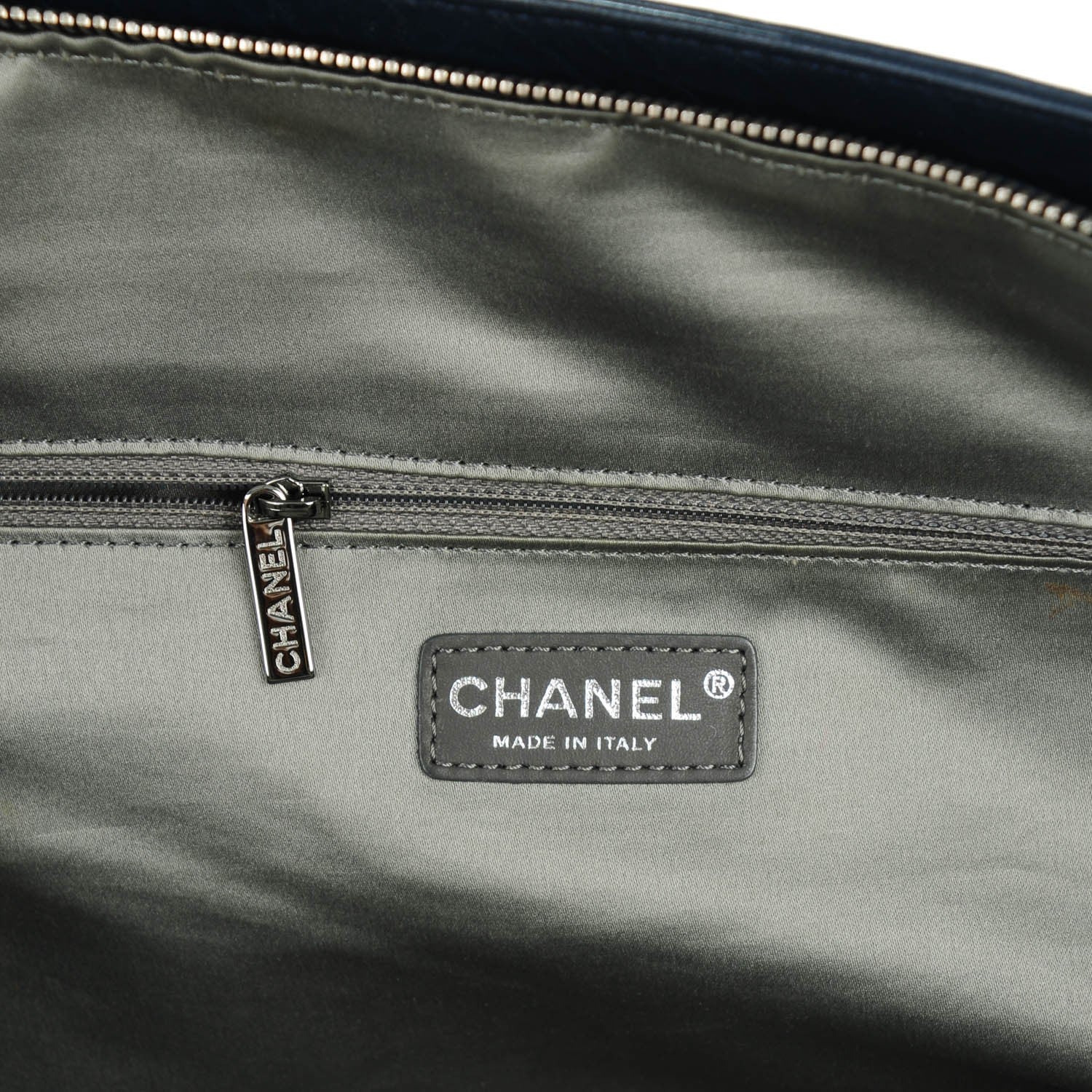 Chanel Lambskin Square Stitched Lax Large Tote Navy Blue 6 of 7