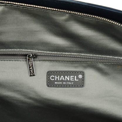 Chanel Lambskin Square Stitched Lax Large Tote Navy Blue 6 of 7