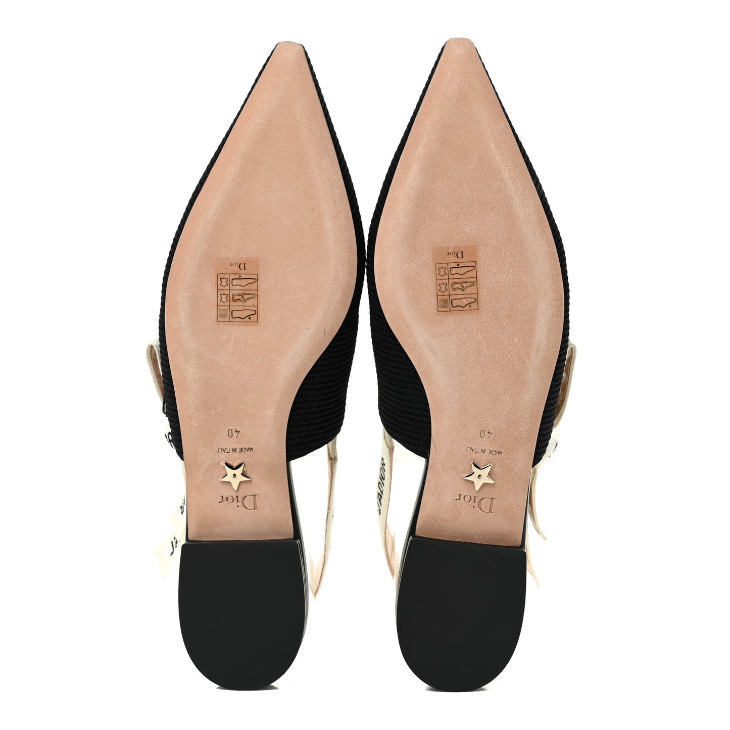 Technical Canvas Ribbon J'Adior Slingback Ballet Flats 40 Black