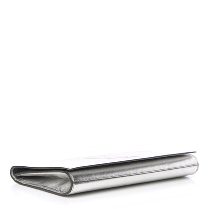 Saint Laurent Metallic Calfskin Monogram Large Belle De Jour Clutch Silver 4 of 11