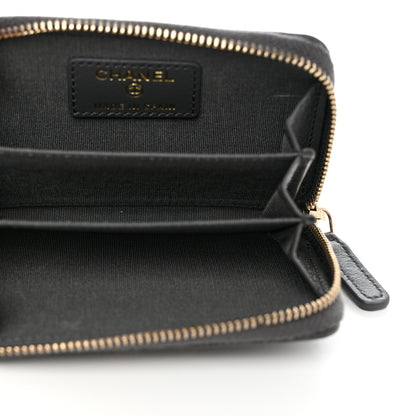 Chanel Lambskin Quilted Chanel 19 Zip Around Coin Purse Wallet Dark Grey 5 of 8