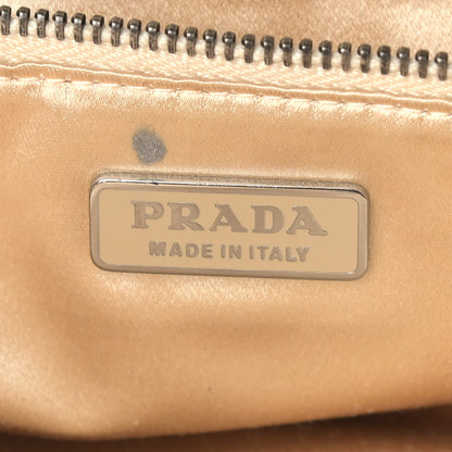 Prada Satin Grosgrain Shopping Tote Bag Green 6 of 10