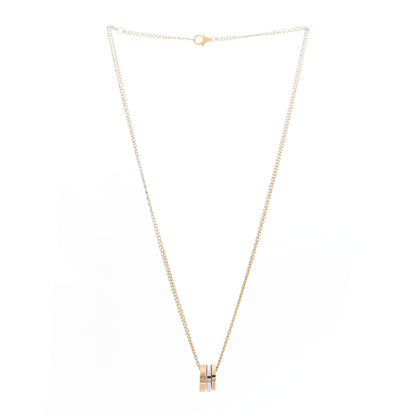 Cartier 18K White Pink Gold Diamond Three Ring LOVE Pendant Necklace 3 of 7