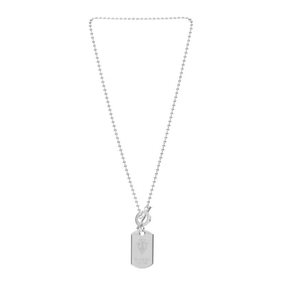 Gucci Sterling Silver Crest Dog Tag Toggle Necklace 3 of 5