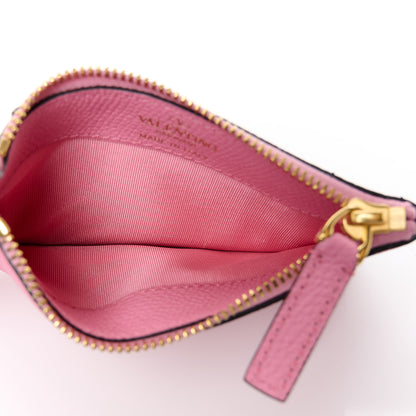Valentino Garavani Grained Calfskin VLogo Coin Case Card Holder Pink 5 of 8