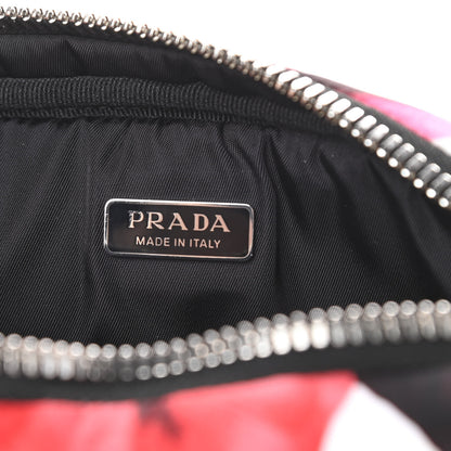 Prada Tessuto Soft Nylon Small Roses Print Convertible Crossbody Wristlet Pink 6 of 11