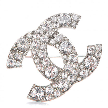 Chanel Crystal CC Brooch Silver 3 of 6