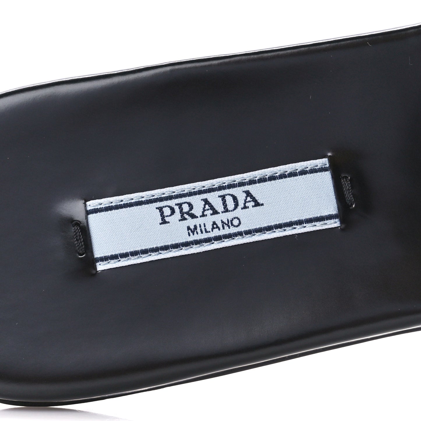 Spazzolato Metal Triangle Logo 5mm Slide Sandals 39 Black
