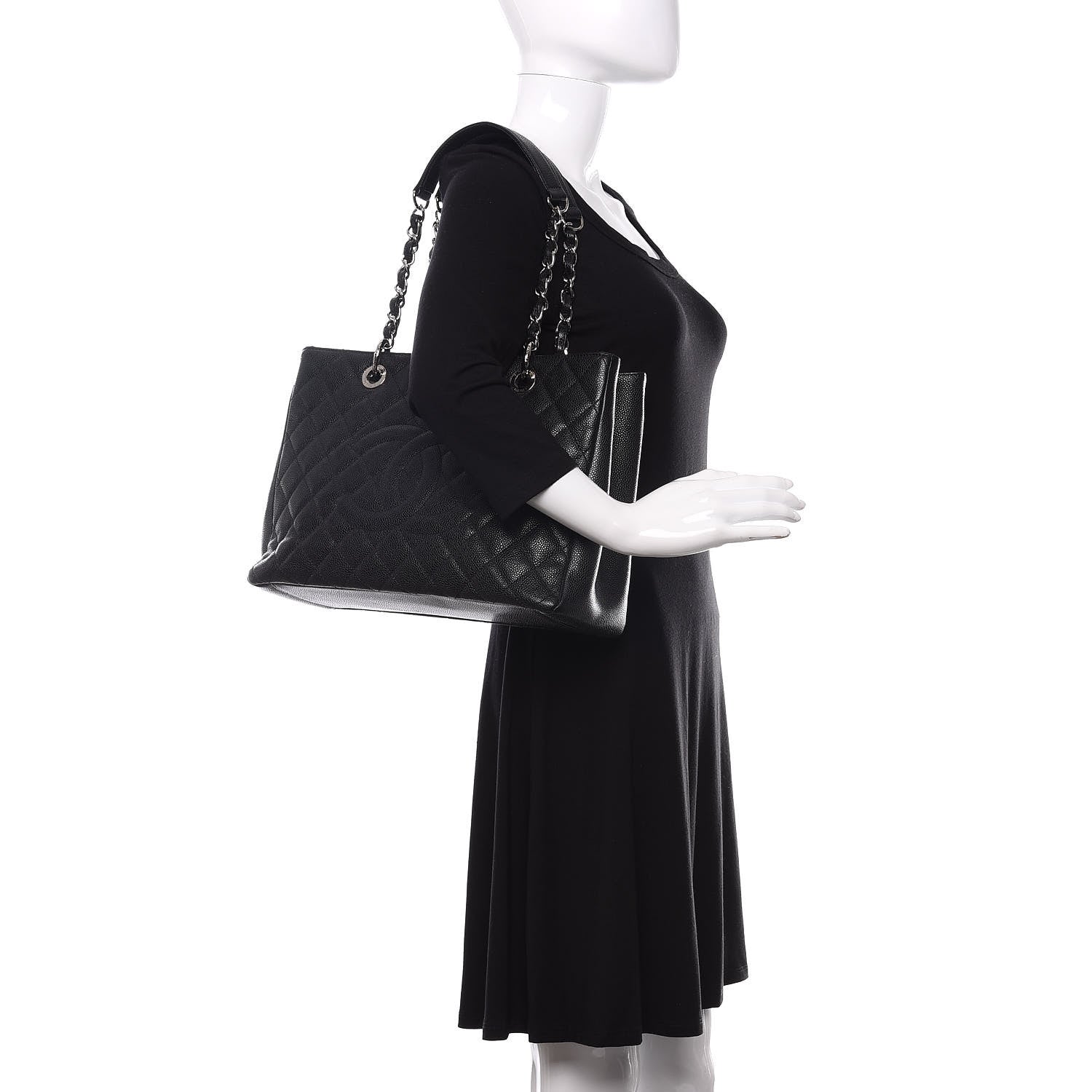 Chanel Caviar Quilted Grand Shopping Tote GST Black 2 of 12