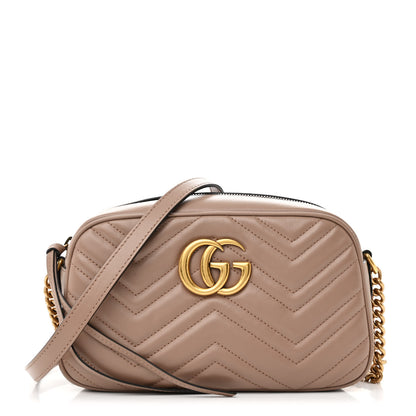 Gucci Calfskin Matelasse Small GG Marmont Chain Shoulder Bag Porcelain Rose 1 of 14