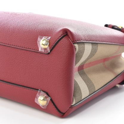 Burberry Grainy Calfskin House Check Small Banner Tote Red 6 of 8