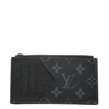 Louis Vuitton Monogram Eclipse Taiga Coin Card Holder 1 of 6
