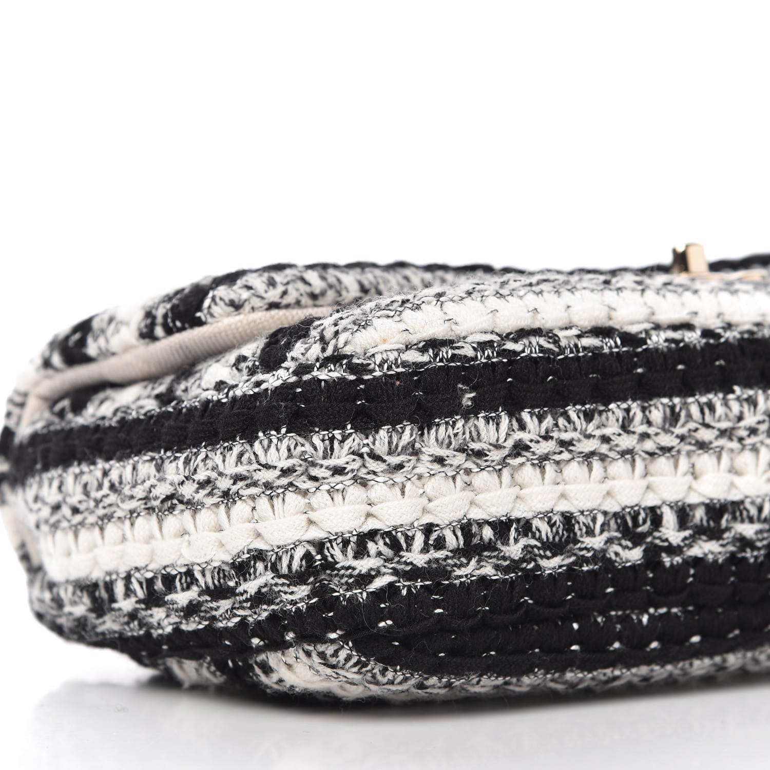 Chanel Tweed Braid Medium Single Flap Black White 6 of 10