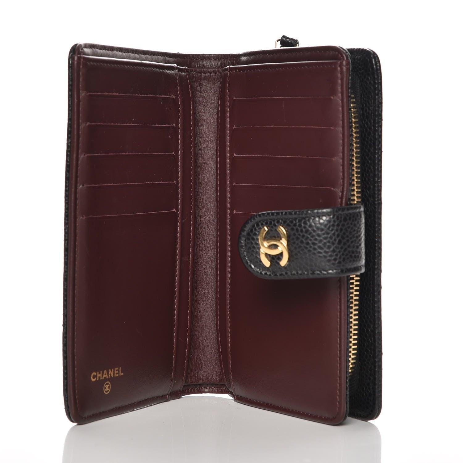 Chanel Caviar Quilted Zipped Pocket Wallet Black 5 of 9