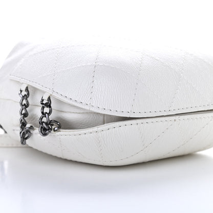 Chanel Aged Calfskin Quilted Small Gabrielle Bucket White 9 of 10