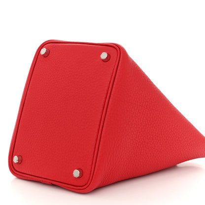 Hermes Taurillon Clemence Picotin Lock 18 Rouge Casaque 10 of 11