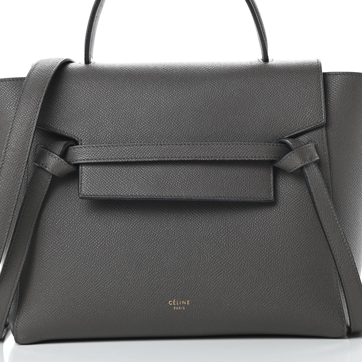 Baby Grained Calfskin Micro Belt Bag Grey