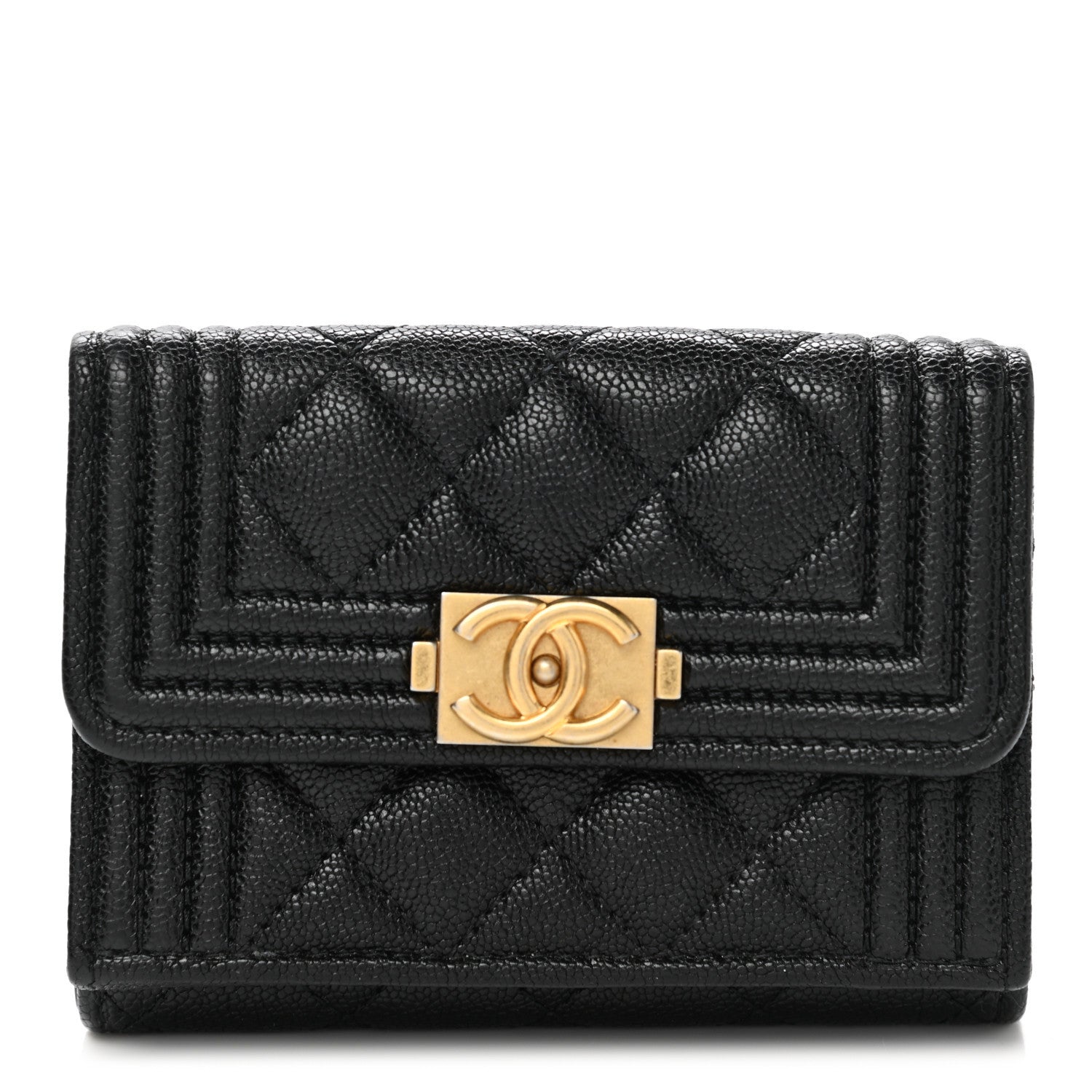Chanel Caviar Quilted Small Boy Flap Wallet Black 1 of 9