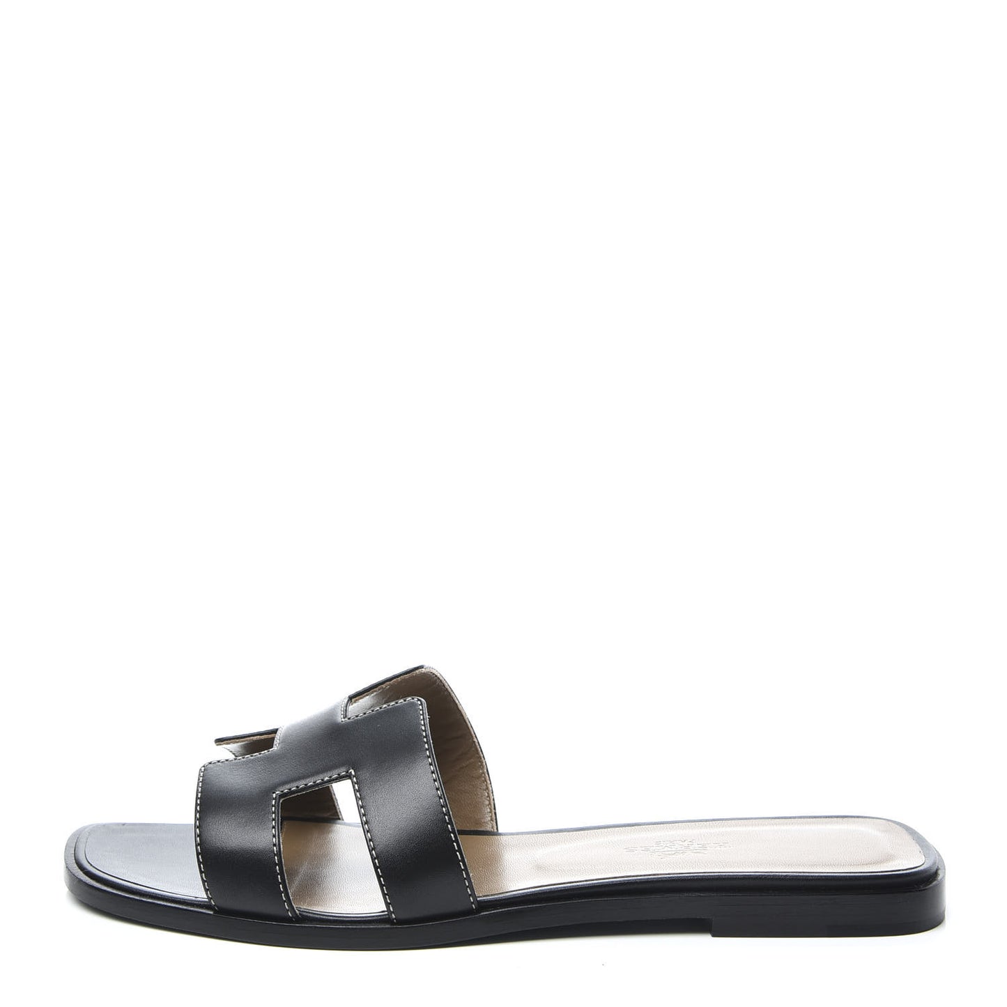 Box Calfskin Oran Sandals 38.5 Black