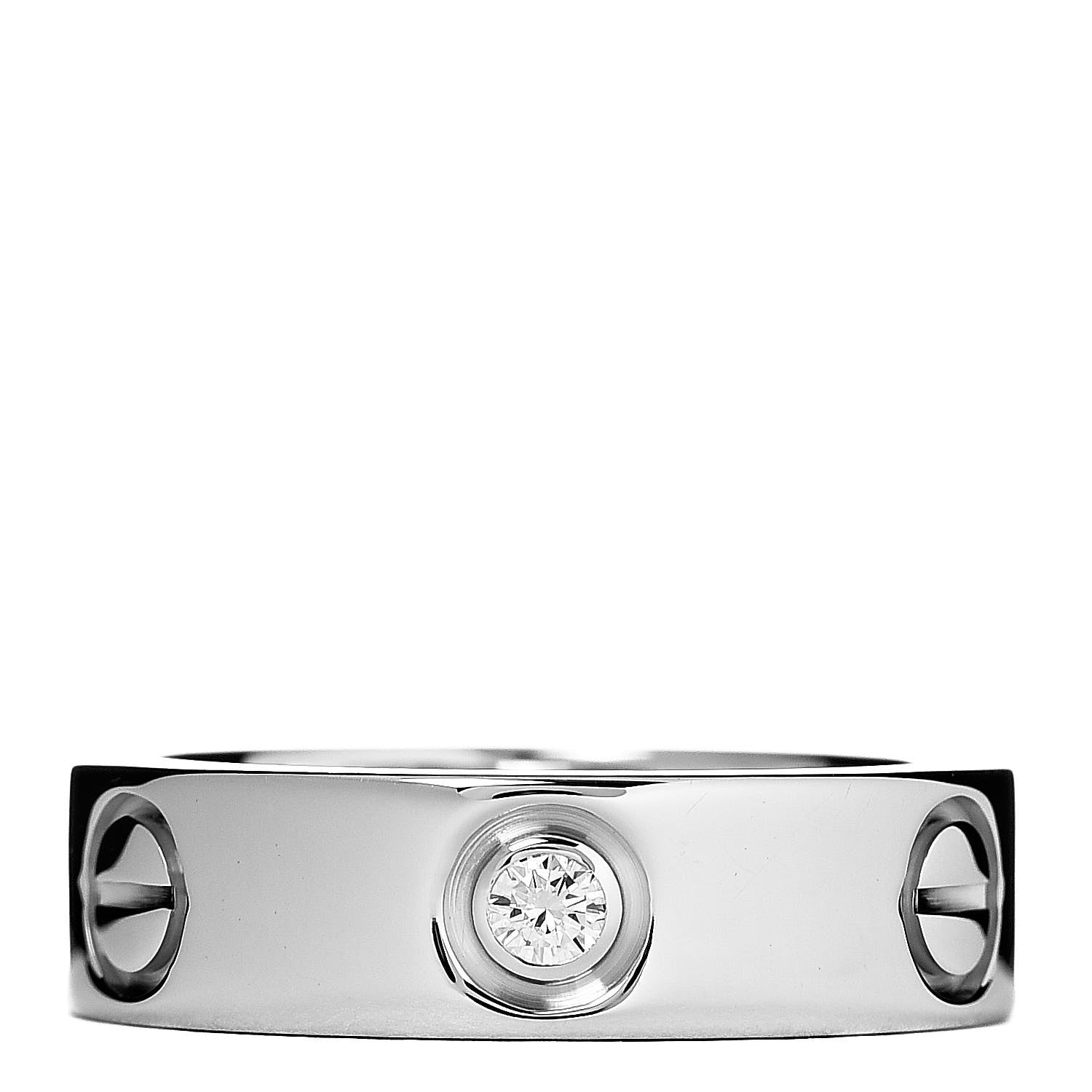 Cartier 18K White Gold 3 Diamond 5.5mm LOVE Ring 50 5.25 1 of 4
