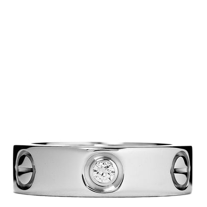 Cartier 18K White Gold 3 Diamond 5.5mm LOVE Ring 50 5.25 1 of 4