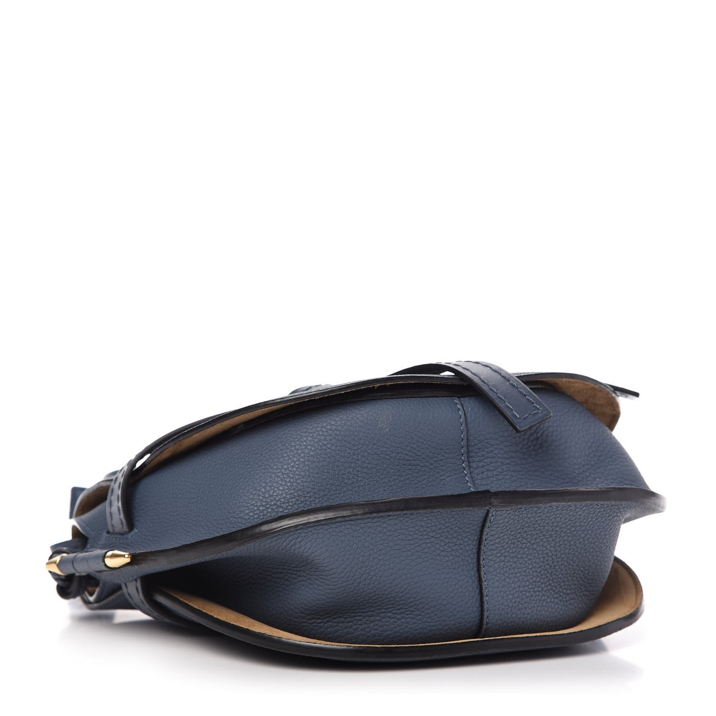 Grained Calfskin Mini Gate Crossbody Bag Steel Blue
