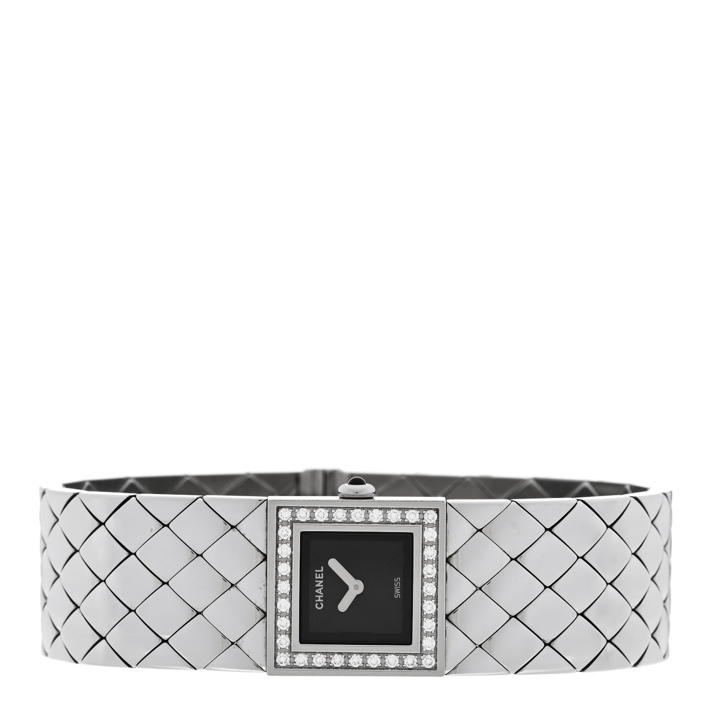 Stainless Steel Diamond 19mm Matelasse Quartz Watch