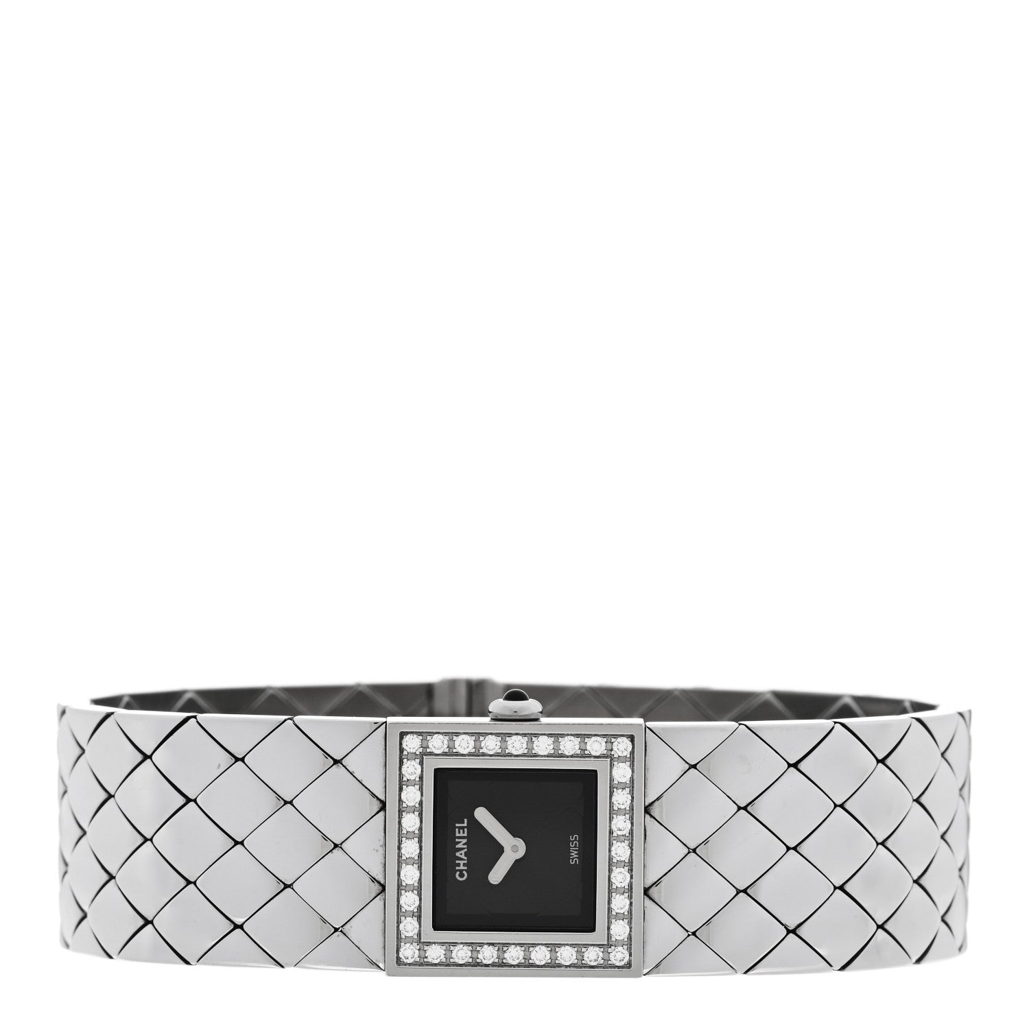 Chanel Stainless Steel Diamond 19mm Matelasse Quartz Watch 2 of 5